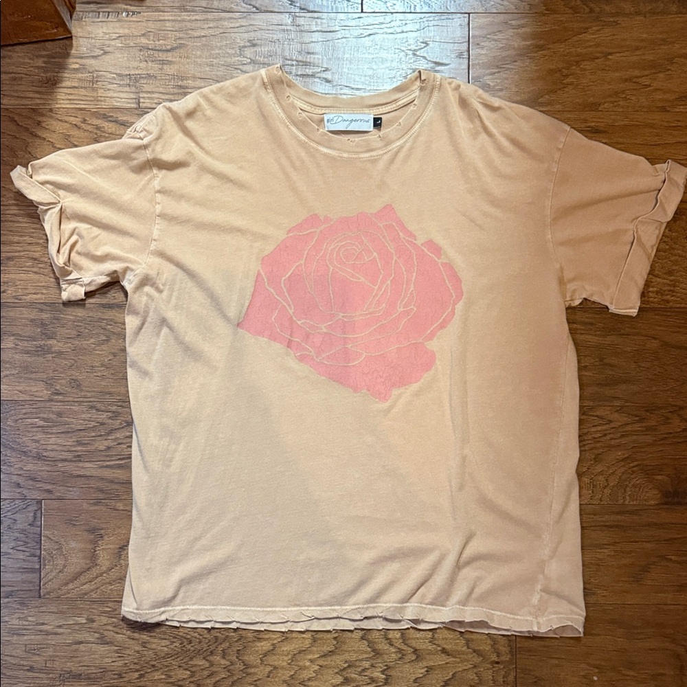 Free People Peach Rose Graphic Tee